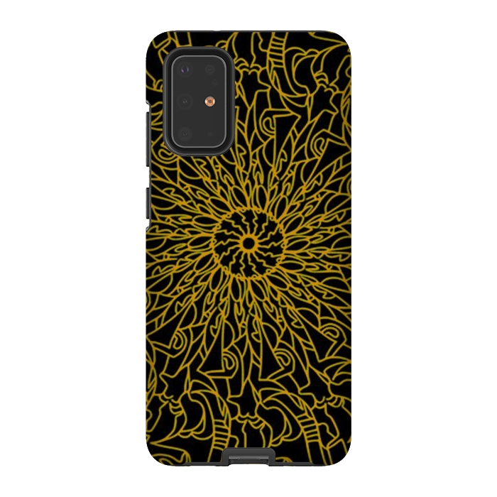 Galaxy S20 Plus StrongFit Golden Mandala Intricate pattern by Josie