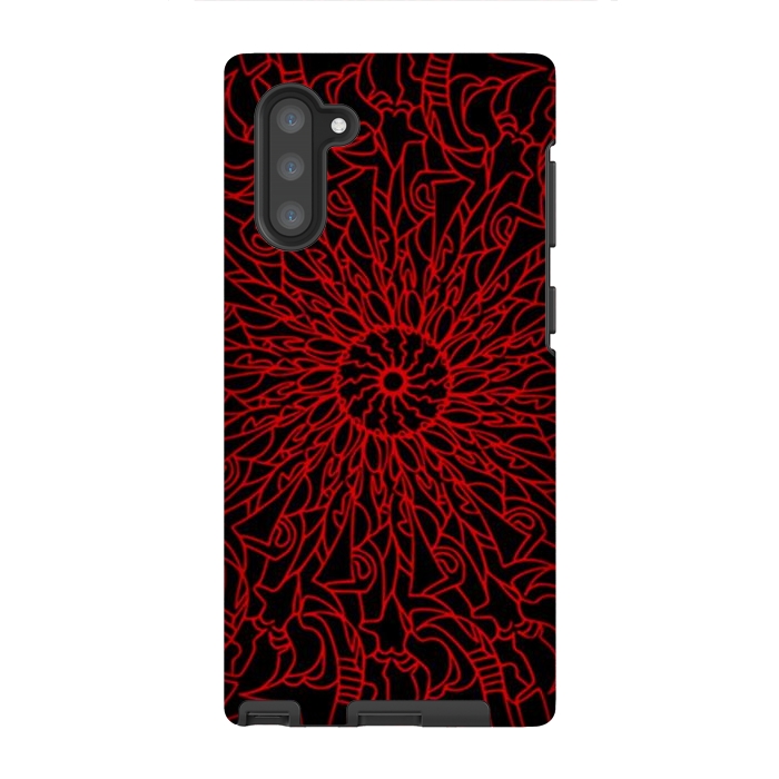 Galaxy Note 10 StrongFit Red Mandala intricate pattern by Josie