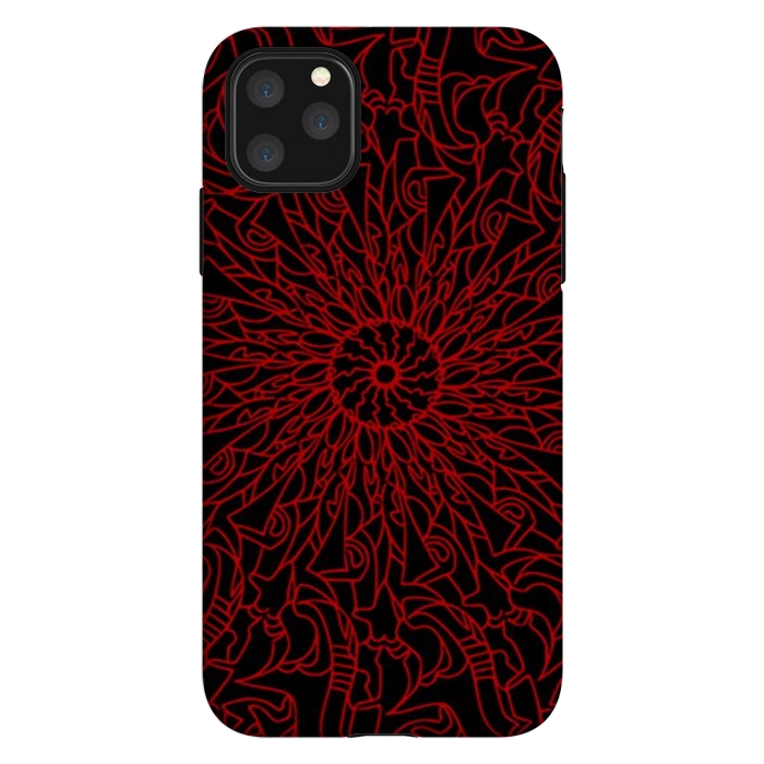 iPhone 11 Pro Max StrongFit Red Mandala intricate pattern by Josie