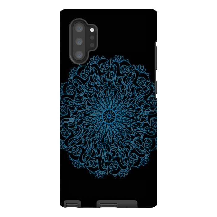 Galaxy Note 10 plus StrongFit Blue floral mandalas by Josie