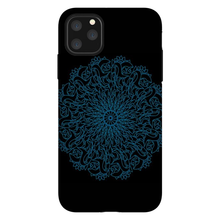 iPhone 11 Pro Max StrongFit Blue floral mandalas by Josie