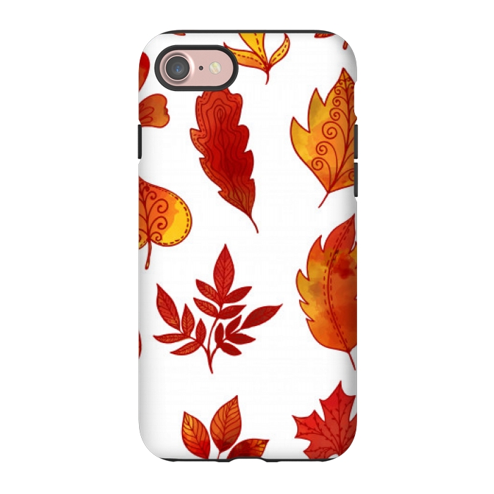 iPhone 7 StrongFit orange leaves pattern 4  by MALLIKA
