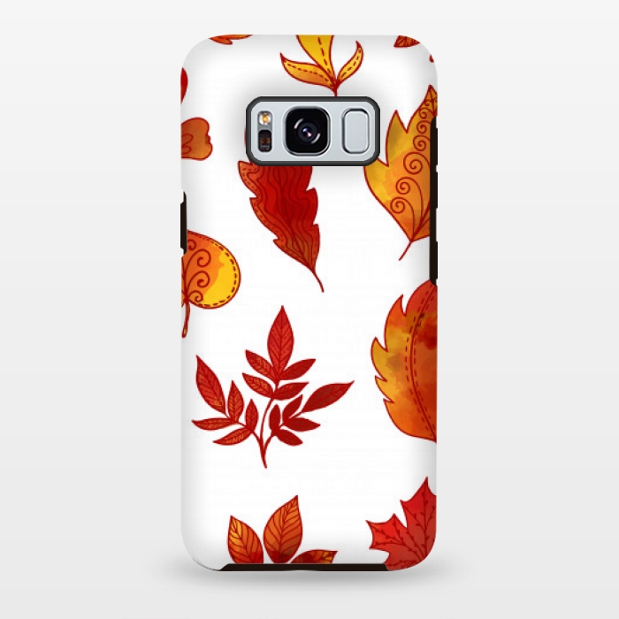 Galaxy S8 plus StrongFit orange leaves pattern 4  by MALLIKA