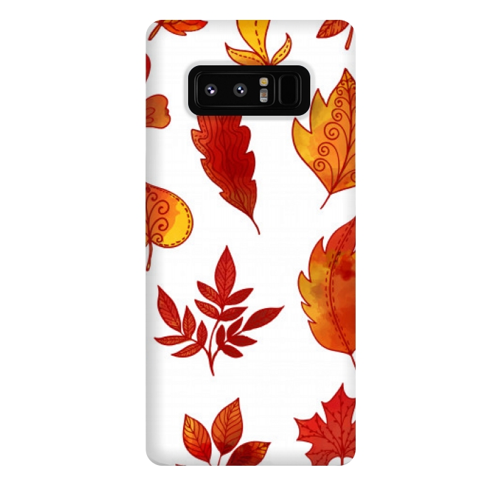 Galaxy Note 8 StrongFit orange leaves pattern 4  by MALLIKA