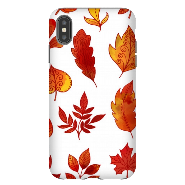 iPhone Xs Max StrongFit orange leaves pattern 4  by MALLIKA