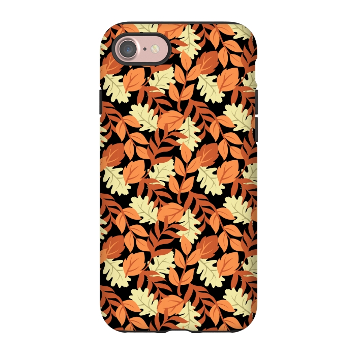 iPhone 7 StrongFit autumn black leaves pattern 4 by MALLIKA