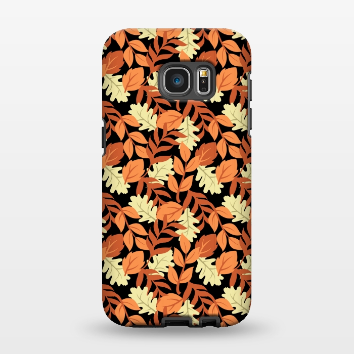 Galaxy S7 EDGE StrongFit autumn black leaves pattern 4 by MALLIKA
