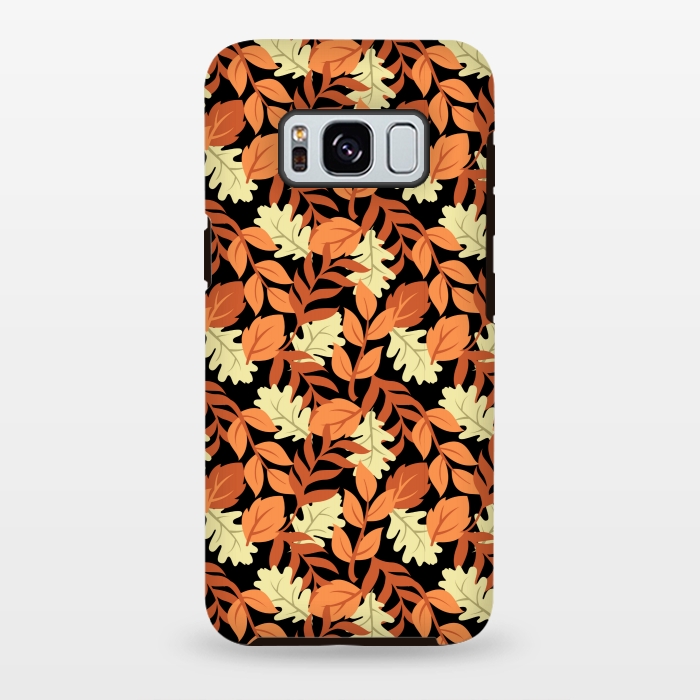 Galaxy S8 plus StrongFit autumn black leaves pattern 4 by MALLIKA