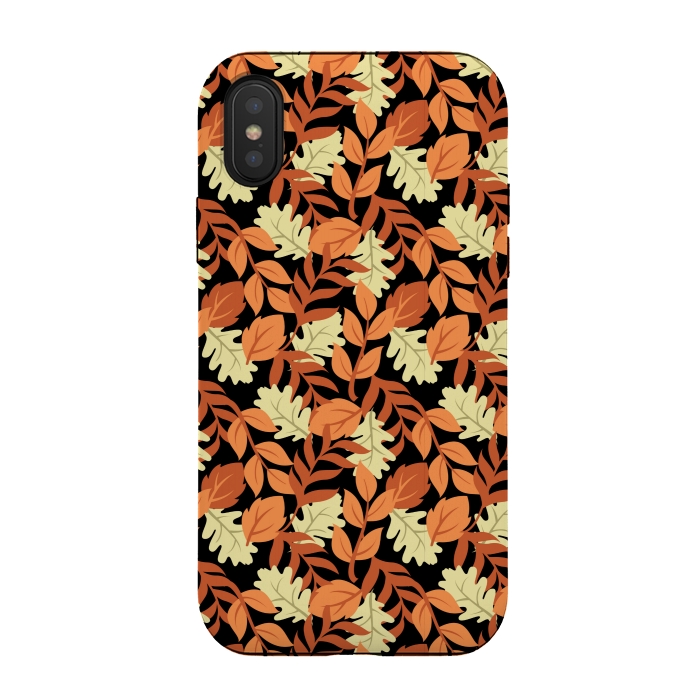 iPhone Xs / X StrongFit autumn black leaves pattern 4 by MALLIKA