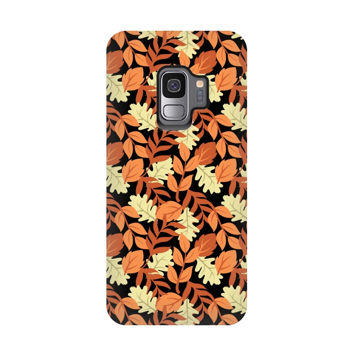 Galaxy S9 StrongFit autumn black leaves pattern 4 by MALLIKA