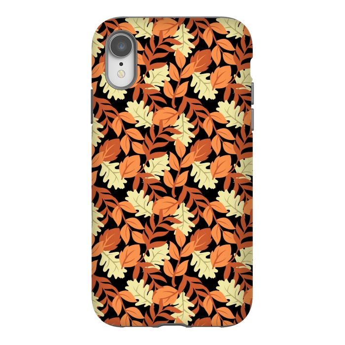 iPhone Xr StrongFit autumn black leaves pattern 4 by MALLIKA