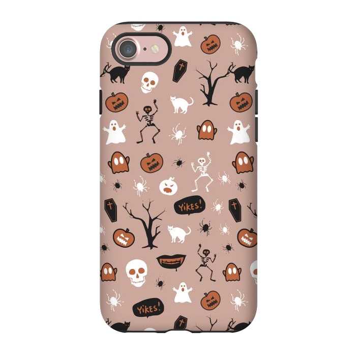 iPhone 7 StrongFit Playful neutral Halloween monsters pattern by Oana 