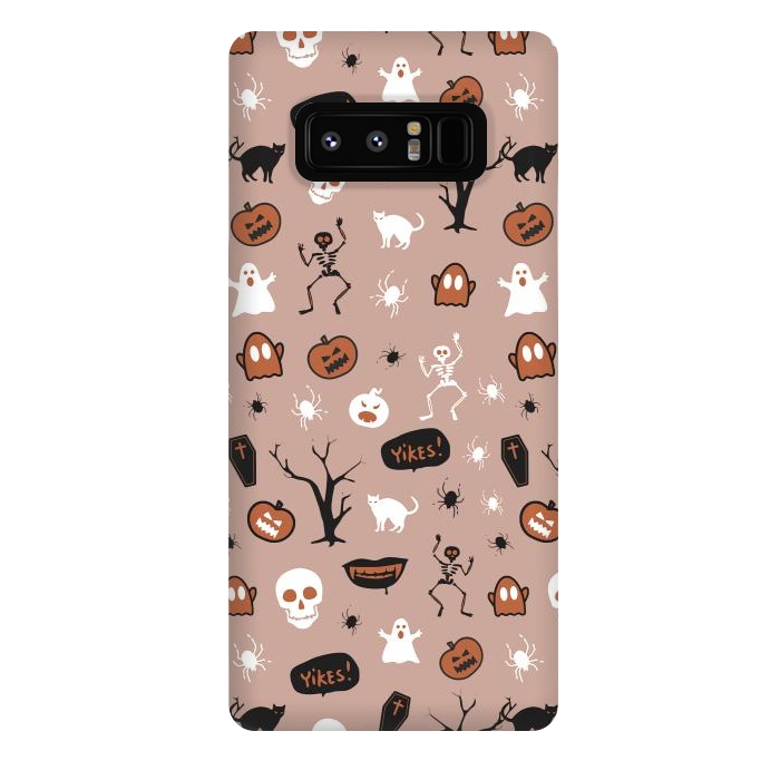 Galaxy Note 8 StrongFit Playful neutral Halloween monsters pattern by Oana 