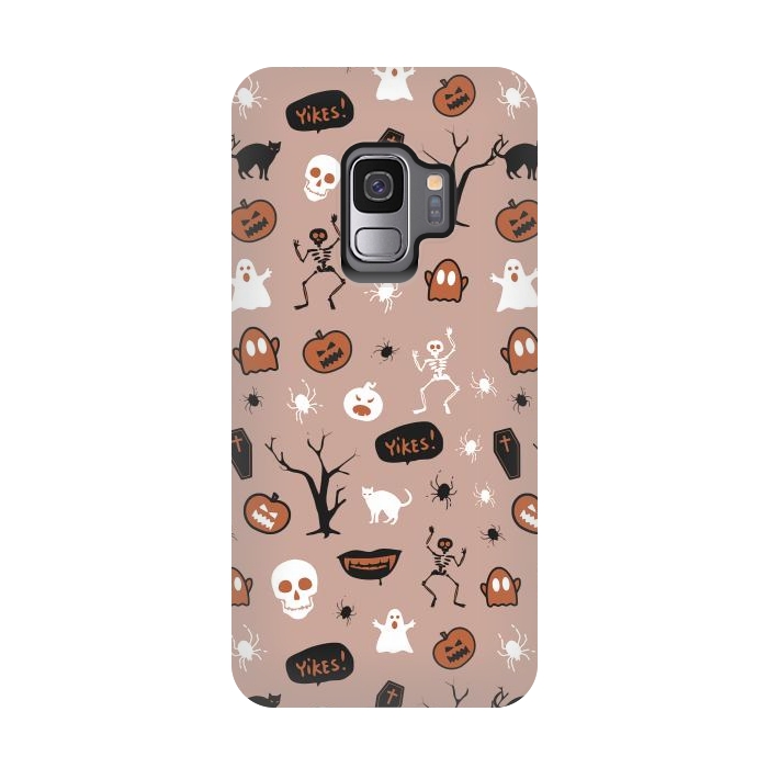 Galaxy S9 StrongFit Playful neutral Halloween monsters pattern by Oana 
