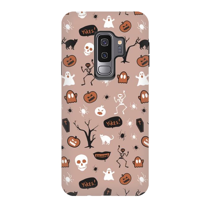 Galaxy S9 plus StrongFit Playful neutral Halloween monsters pattern by Oana 