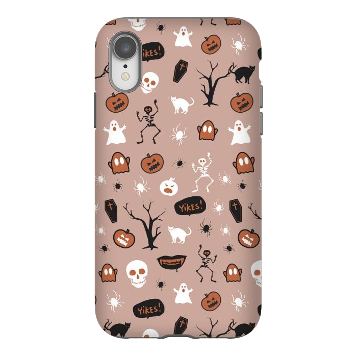 iPhone Xr StrongFit Playful neutral Halloween monsters pattern by Oana 