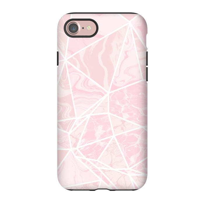 iPhone 7 StrongFit Pastel candy pink marble by Oana 