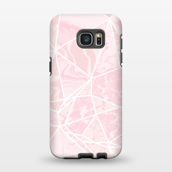 Galaxy S7 EDGE StrongFit Pastel candy pink marble by Oana 