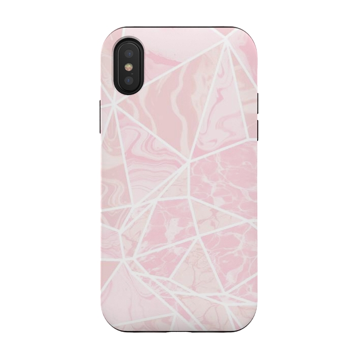iPhone Xs / X StrongFit Pastel candy pink marble by Oana 