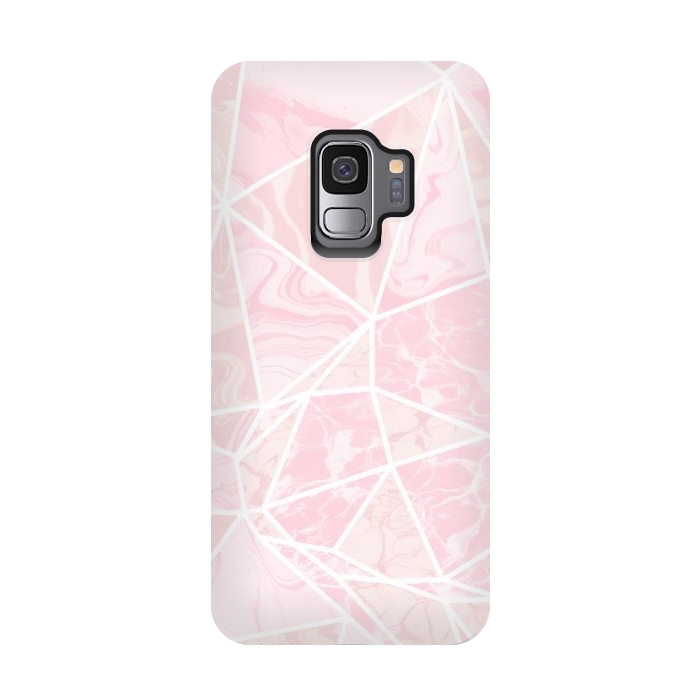 Galaxy S9 StrongFit Pastel candy pink marble by Oana 