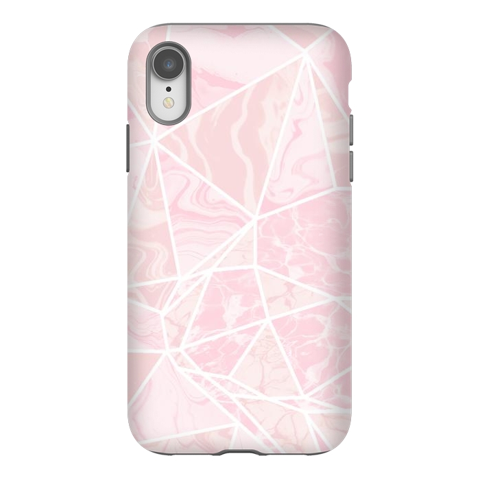 iPhone Xr StrongFit Pastel candy pink marble by Oana 