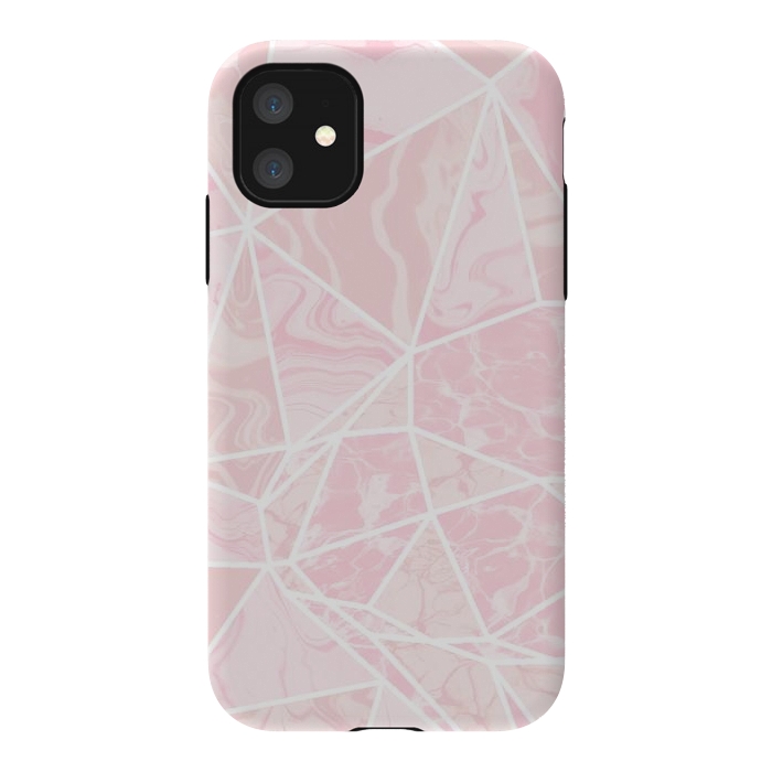iPhone 11 StrongFit Pastel candy pink marble by Oana 