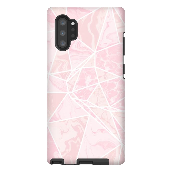 Galaxy Note 10 plus StrongFit Pastel candy pink marble by Oana 