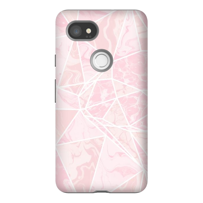 Pixel 2XL StrongFit Pastel candy pink marble by Oana 
