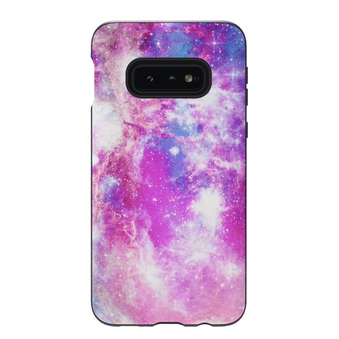 Galaxy S10e StrongFit Pink blue starry galaxy by Oana 