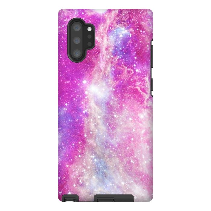 Galaxy Note 10 plus StrongFit Pink blue starry galaxy by Oana 