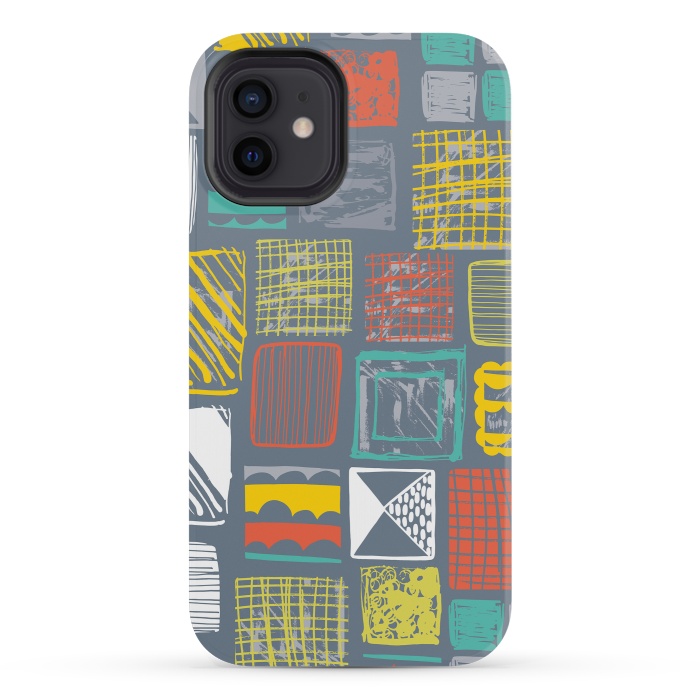 iPhone 12 mini StrongFit Square Metropolis Leaves by Rachael Taylor