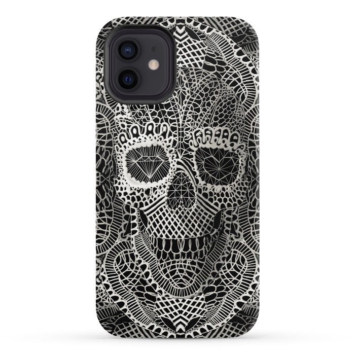 iPhone 12 StrongFit Lace Skull by Ali Gulec