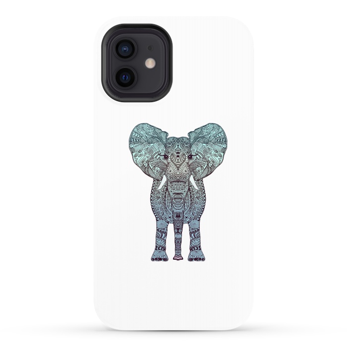 iPhone 12 StrongFit Elephant Blue by Monika Strigel
