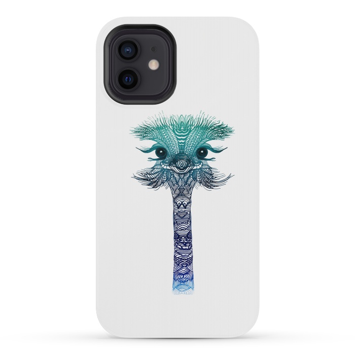 iPhone 12 mini StrongFit Ostrich Strigel Blue Mint by Monika Strigel
