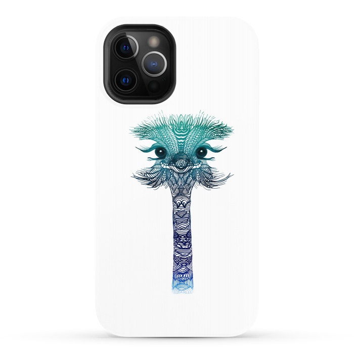 iPhone 12 Pro StrongFit Ostrich Strigel Blue Mint by Monika Strigel