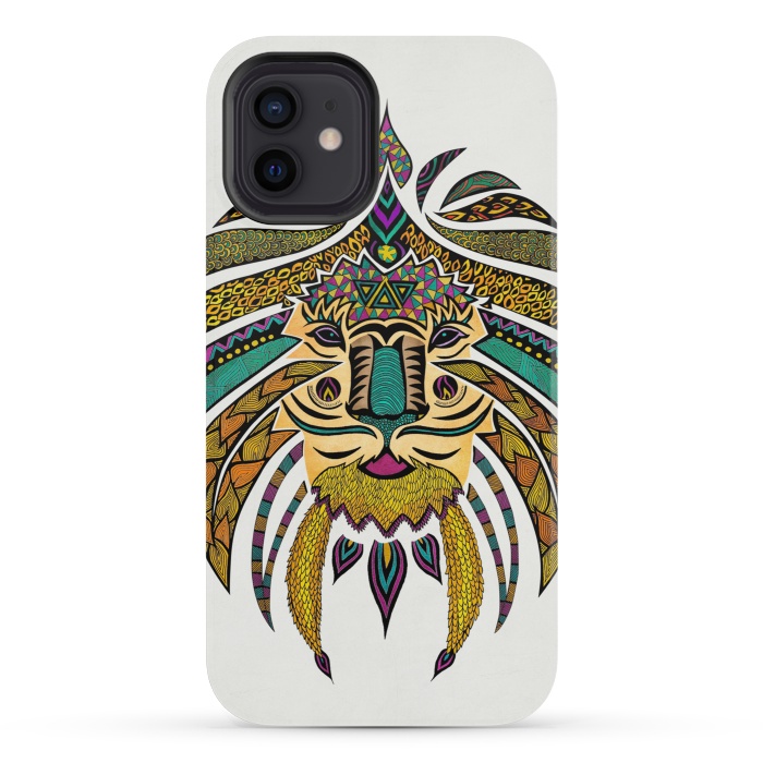 iPhone 12 mini StrongFit Emperor Tribal Lion by Pom Graphic Design
