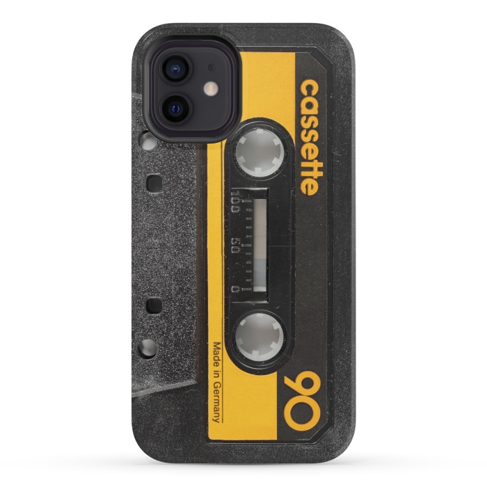 iPhone 12 StrongFit CASSETTE YELLOW by Diego Tirigall