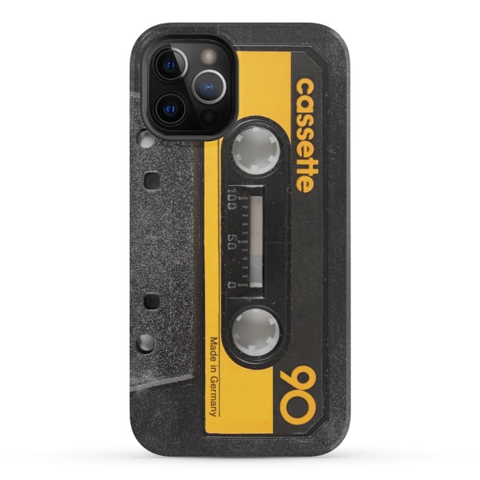 iPhone 12 Pro StrongFit CASSETTE YELLOW by Diego Tirigall