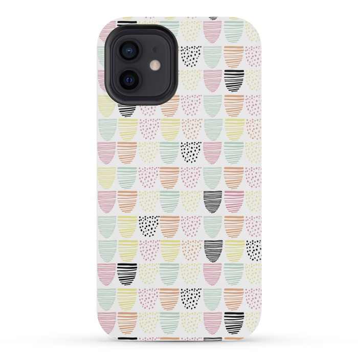 iPhone 12 mini StrongFit Scandi Doodle by Alice Perry Designs