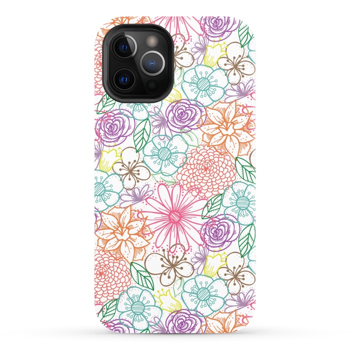 iPhone 12 Pro StrongFit Bright Floral by TracyLucy Designs