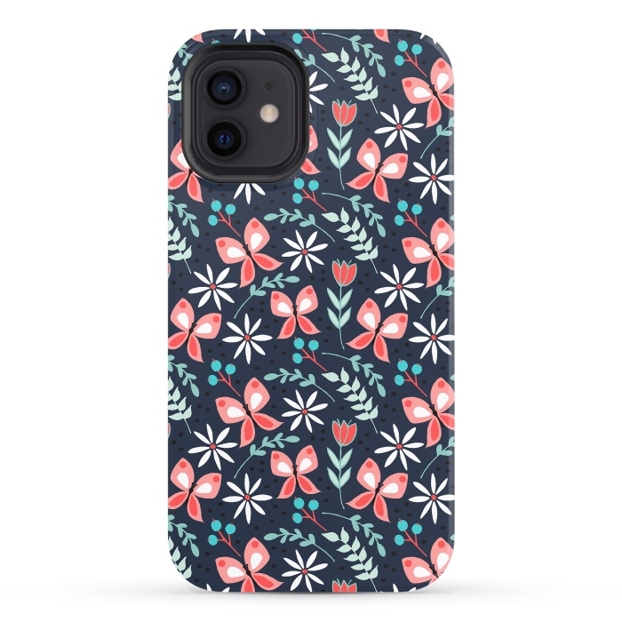 iPhone 12 StrongFit Midnight Butterfly by Dunia Nalu