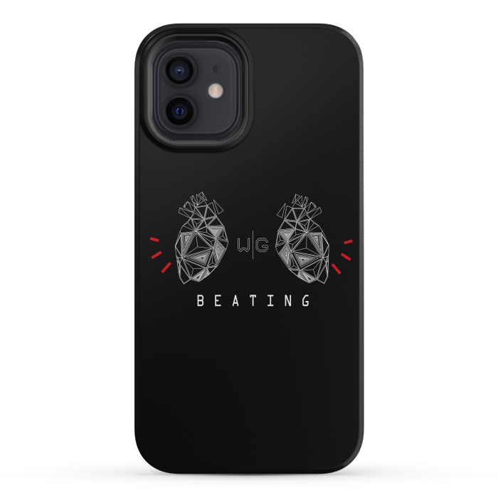 iPhone 12 mini StrongFit Hearts Black Capicúa by W-Geometrics