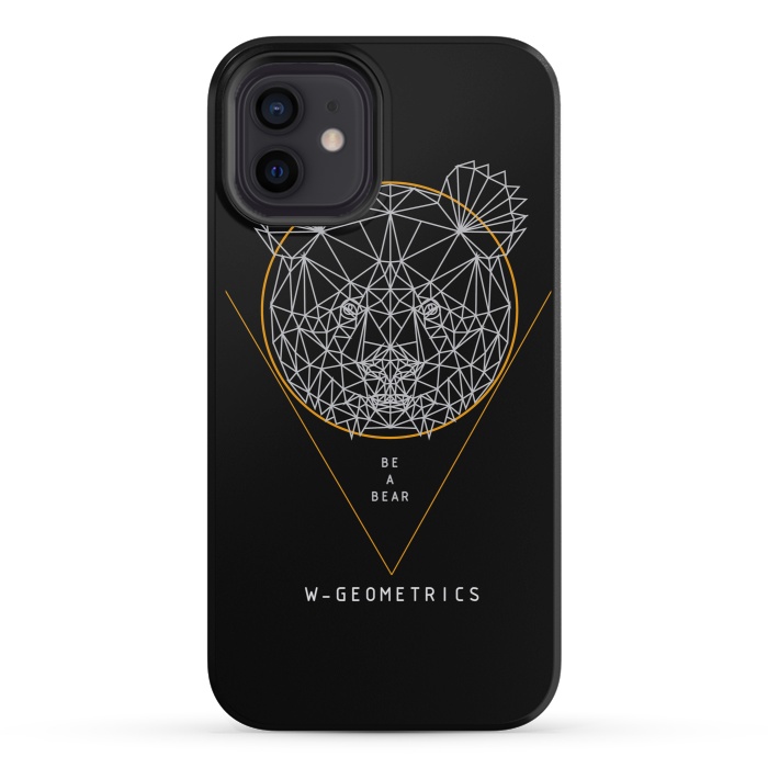 iPhone 12 mini StrongFit Bear Black by W-Geometrics