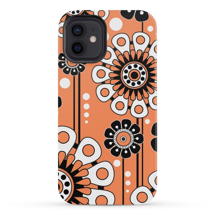 iPhone 12 mini StrongFit Orange Flowers by Shelly Bremmer