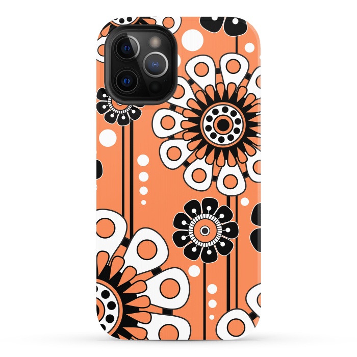 iPhone 12 Pro StrongFit Orange Flowers by Shelly Bremmer