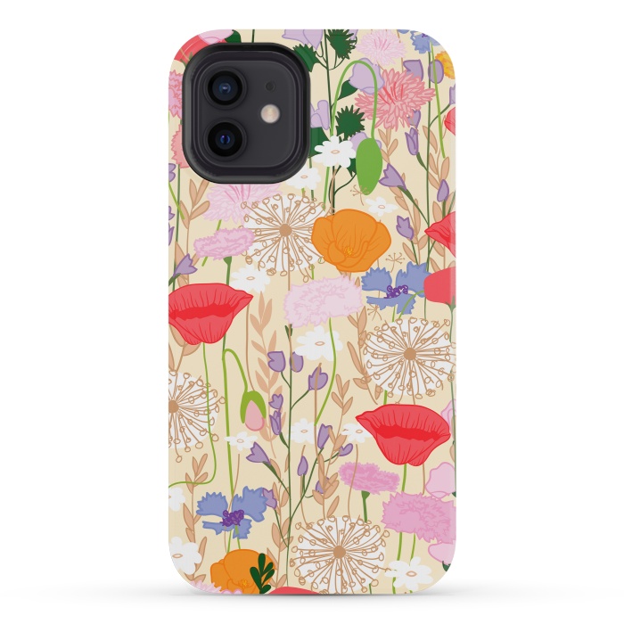 iPhone 12 mini StrongFit Wildflowers Cream Square by Zoe Charlotte