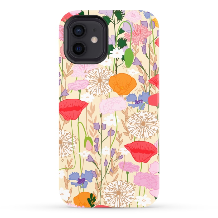 iPhone 12 StrongFit Wildflowers Cream Square by Zoe Charlotte