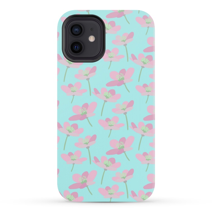 iPhone 12 mini StrongFit Pastel Floral by Leska Hamaty