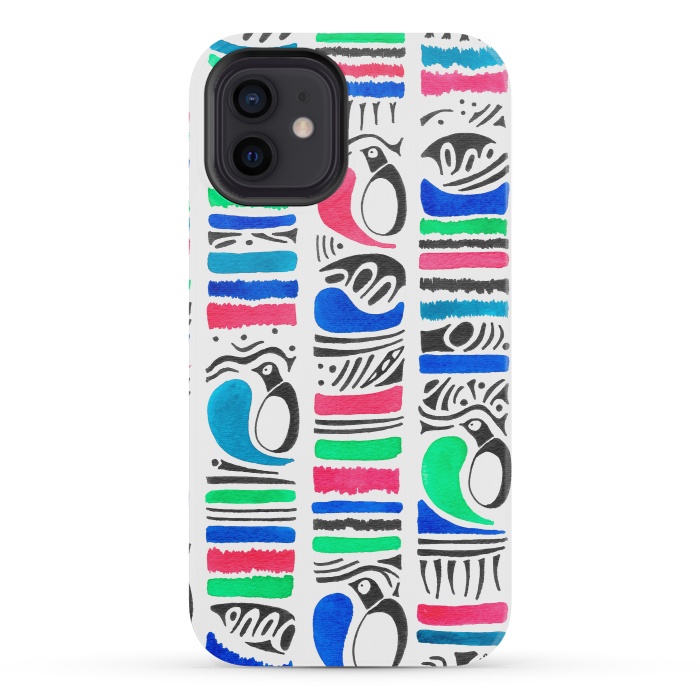 iPhone 12 mini StrongFit Penguin Tribe by Amaya Brydon