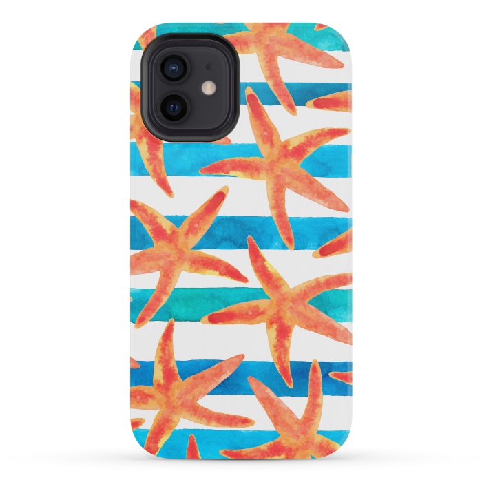 iPhone 12 mini StrongFit Starfish Tropics by Amaya Brydon